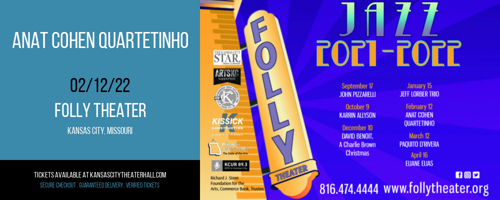 Anat Cohen Quartetinho at Folly Theater tickets Anat Cohen Quartetinho at Folly Theater